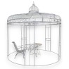 White wrought-iron gazebo