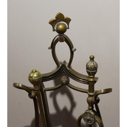 Support d'outils de cheminée en bronze