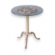 Peite table ronde en laiton poli, dessus verre