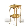 Small square table in polished brass with two tops