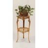 Polished brass plant stand with two shelves