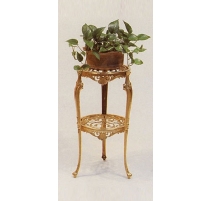 Porte-plantes en laiton poli à deux plateaux
