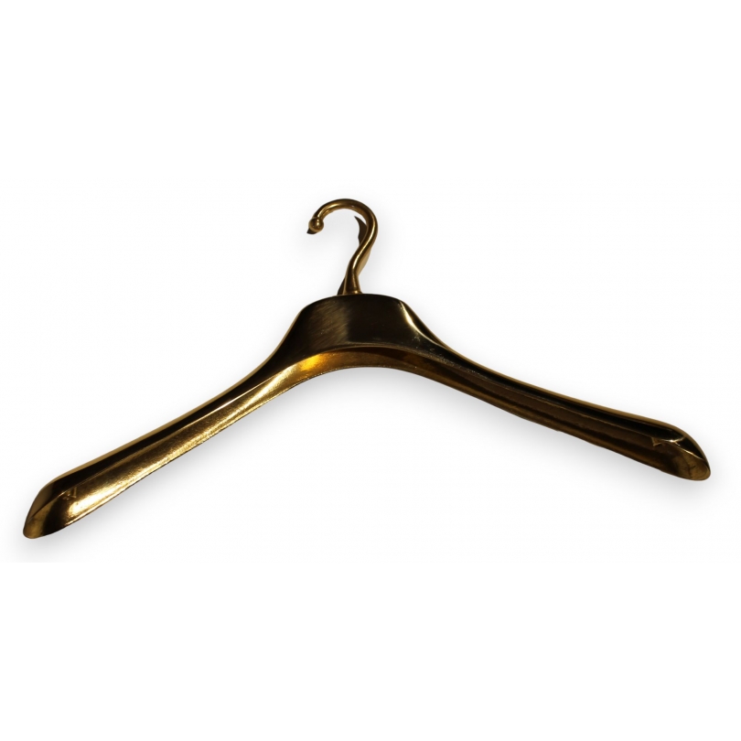 Polished brass coat hanger