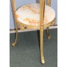 Small round table in polished brass with two tiers