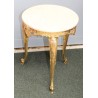 Small round table in polished brass, with a marble top
