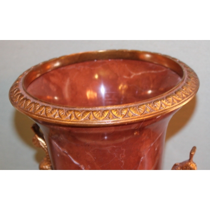 Brown marble vase with gilded bronze fittings by  Moinat SA  - Antiques and home décor