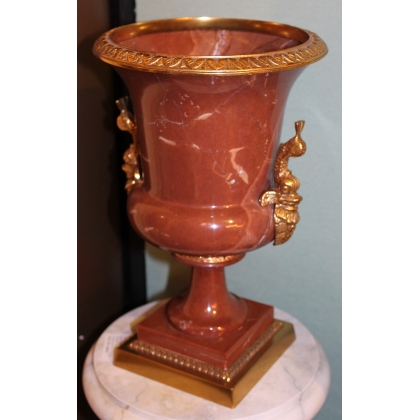 Brown marble vase with gilded bronze fittings by  Moinat SA  - Antiques and home décor