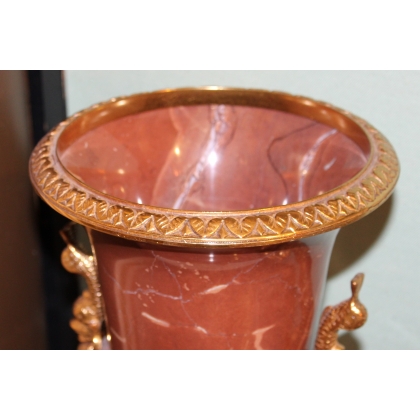 Brown marble vase with gilded bronze fittings by  Moinat SA  - Antiques and home décor