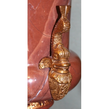Brown marble vase with gilded bronze fittings by  Moinat SA  - Antiques and home décor