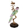Pair of "Green and Pink Parrots" candle holders