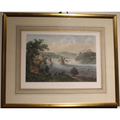 Gravure "Chutes du Rhin" par HIMELY