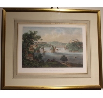 Gravure "Chutes du Rhin" par HIMELY