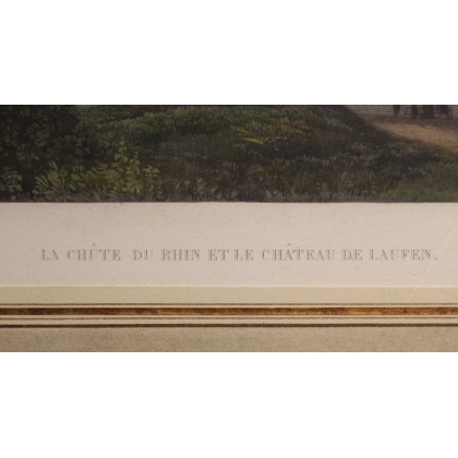 Gravure "Chutes du Rhin" par HIMELY