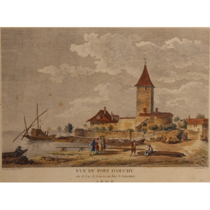 Engraving entitled ‘Port d’Ouchy’ by PERIGNON