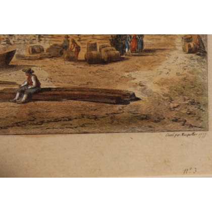 Engraving entitled ‘Port d’Ouchy’ by PERIGNON