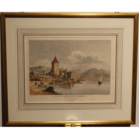 Engraving of ‘Château de Glérolles’ by PERIGNON