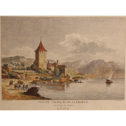 Engraving of ‘Château de Glérolles’ by PERIGNON