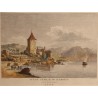 Engraving of ‘Château de Glérolles’ by PERIGNON