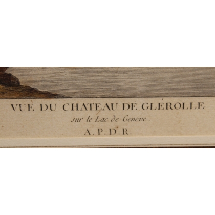 Engraving of ‘Château de Glérolles’ by PERIGNON