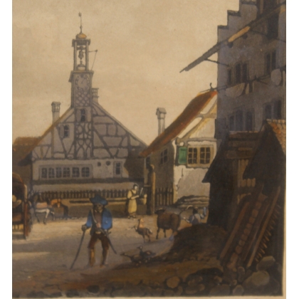 Engraving entitled ‘Schaffhausen’ by ENDERLE