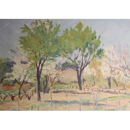 Tableau \"Sanary s/mer\" 1938 signé L DE MEURON