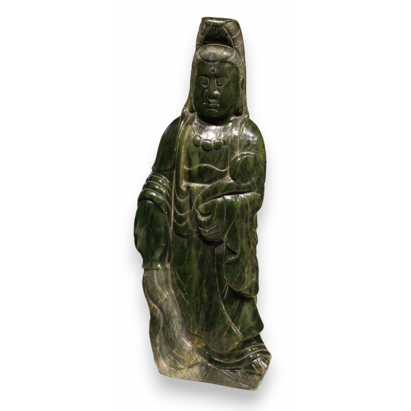 Grande jade sculptée Guanyin