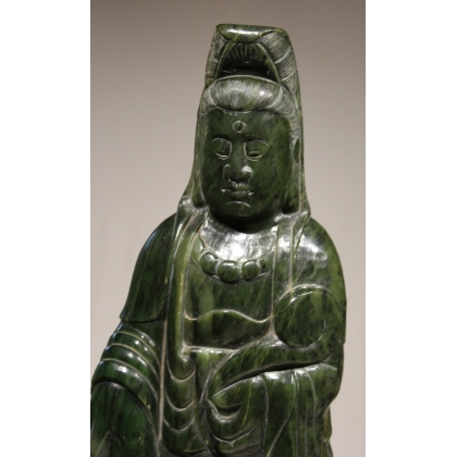 Grande jade sculptée Guanyin