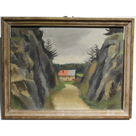 Tableau \"La Vallée de Joux\" signé MEYLAN