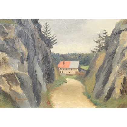 Tableau \"La Vallée de Joux\" signé MEYLAN