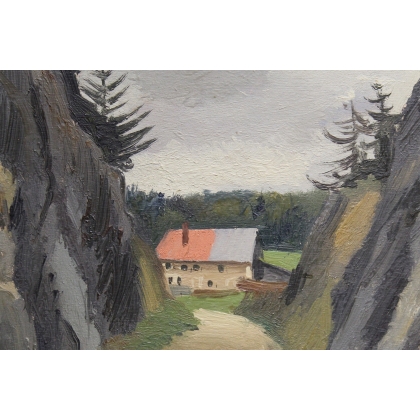 Tableau \"La Vallée de Joux\" signé MEYLAN