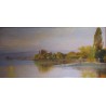 Tableau \"Barques sur le Léman\" signé A. PONCI