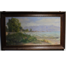 Tableau "Coup de vent sur le Léman" signé A. PONCI