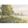 Tableau \"Coup de vent sur le Léman\" signé A. PONCI