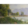 Tableau \"Coup de vent sur le Léman\" signé A. PONCI