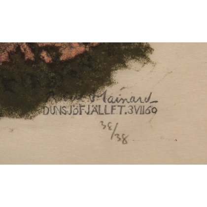 Gravure "Brouillards roses" signée Robert HAINARD