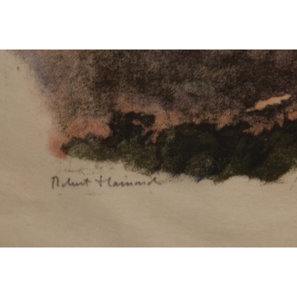 Gravure "Brouillards roses" signée Robert HAINARD