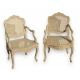 Paire de fauteuils Louis XV cannés et laqués