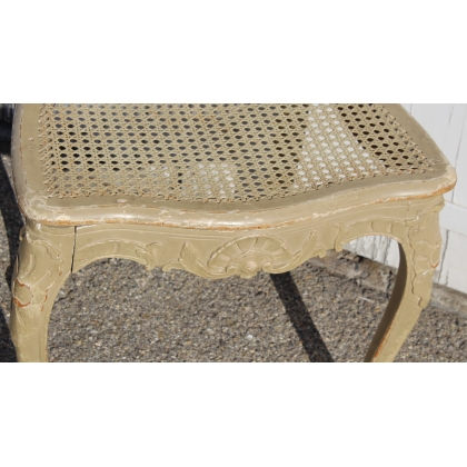 Chaise Louis XV cannée et laquée