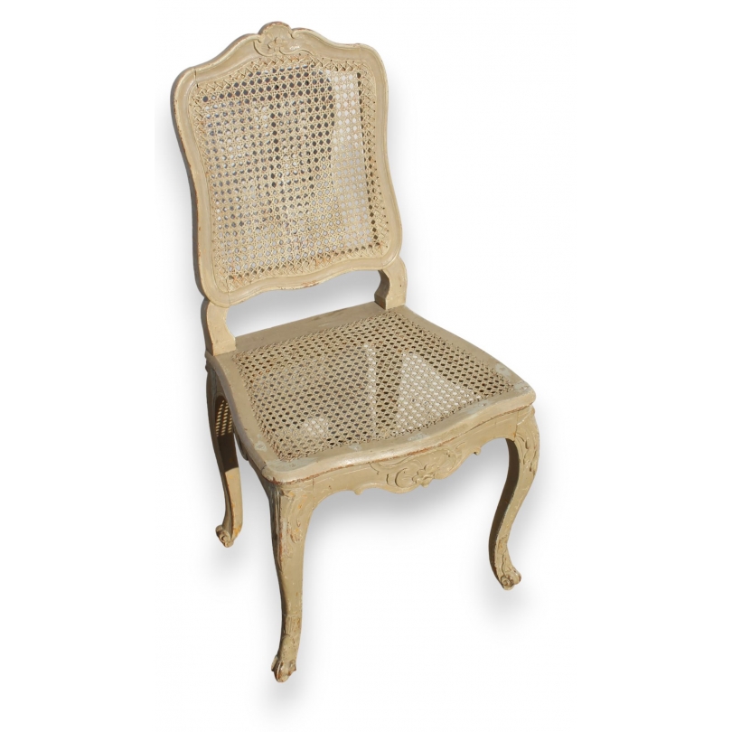 Louis XV chair with cane seat and lacquered finish