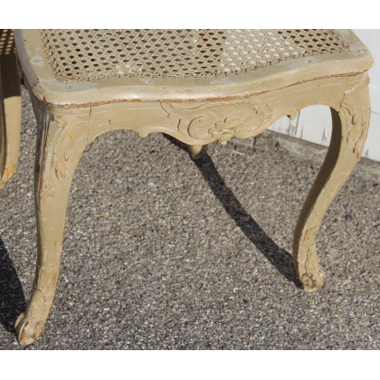 Louis XV chair with cane seat and lacquered finish