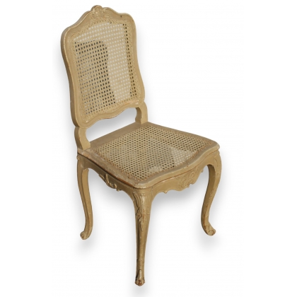 Chaise Louis XV cannée et laquée