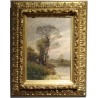 Paire de tableaux \"Paysages des Flandres\" signés