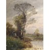 Paire de tableaux \"Paysages des Flandres\" signés