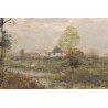 Paire de tableaux \"Paysages des Flandres\" signés