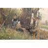 Paire de tableaux \"Paysages des Flandres\" signés
