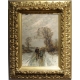 Paire de tableaux "Paysages des Flandres" signés