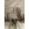 Paire de tableaux \"Paysages des Flandres\" signés