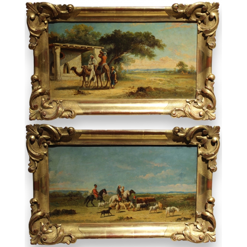 Paire de tableaux \"Orientalistes\" signé GERARD
