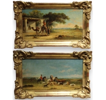 Paire de tableaux "Orientalistes" signé GERARD