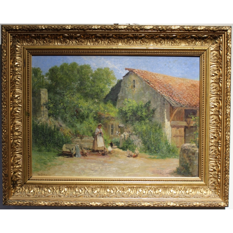 Tableau \"Ferme\" signé GRISON